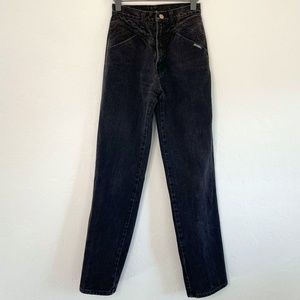 Black 80's Denim Authentic Rockies Western Style High Rise Jeans